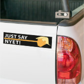 Zeg enkel Nyet (op zwart) Bumpersticker (Op Truck)