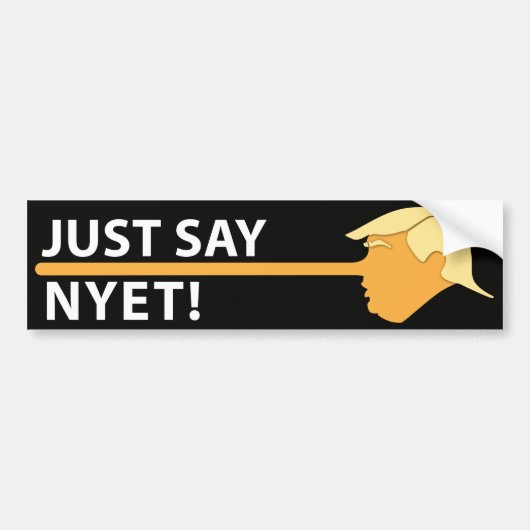 Zeg enkel Nyet (op zwart) Bumpersticker (Voorkant)