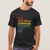 Zeg Gay Bescherm Trans Kinder Lees Verboden Boeken T-shirt (Voorkant)