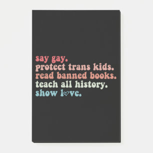 Zeg Gay Bescherm Trans Kinderen Lees Verboden Boek Post-it® Notes