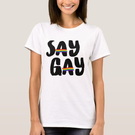 Zeg Gay - Calligrafie T-shirt (Voorkant)