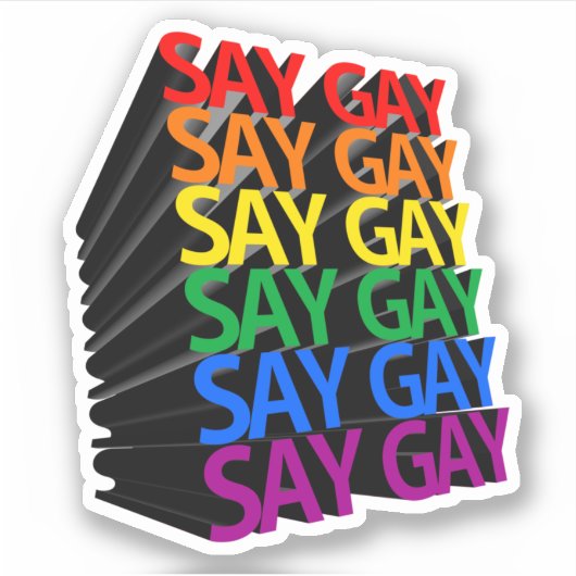 ZEG GAY EN HERHAAL STICKER (Voorkant)