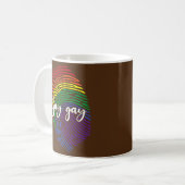 Zeg Gay Finger Print DNA LGBTQ Rainbow Flag Pride Koffiemok (Voorkant links)