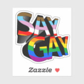 Zeg Gay Progressieve Pride Sticker (Vel)