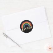 Zeg Gay  Rainbow Gay Pride Lgbt Maand Ronde Sticker (Envelop)