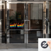 Zeg Gay rainbow lgbtq gay pride vlag typografie Raamsticker (Kantoordeur)