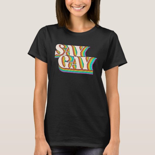 Zeg Gay Rainbow Subtle Pride Florida Equality Lgb T-shirt (Voorkant)