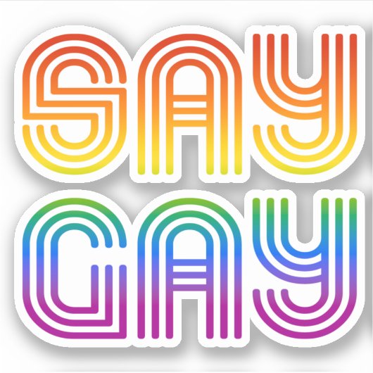 Zeg Gay Retro Sticker (Voorkant)