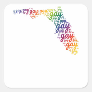 Zeg Gay Shirt Florida Trans Gay Pride Proud LQBTQ Vierkante Sticker