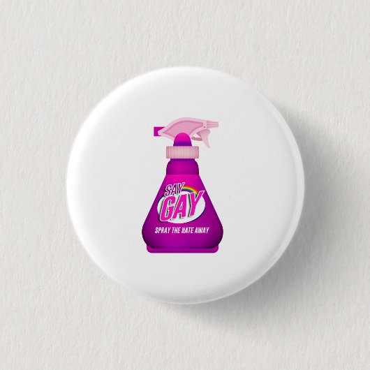 Zeg Gay Spray Ronde Button 3,2 Cm (Voorkant)