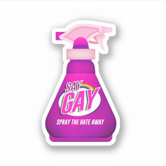 Zeg Gay Spray Sticker (Voorkant)