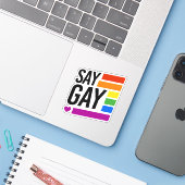 Zeg Gay Sticker (Laptop met iPhone)