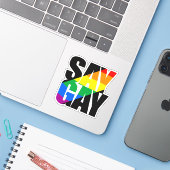 Zeg Gay Sticker (Laptop met iPhone)
