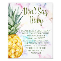 Zeg geen Baby ananas tropisch Baby shower
