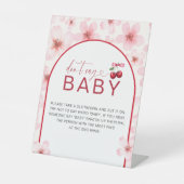 Zeg geen Baby | Baby shower Cherry Blossom Game Reclamebord Met Voetstuk (Voorkant)