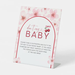 Zeg geen Baby   Baby shower Cherry Blossom Game Reclamebord Met Voetstuk