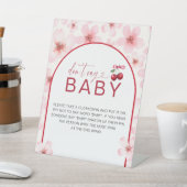 Zeg geen Baby | Baby shower Cherry Blossom Game Reclamebord Met Voetstuk (Insitu)
