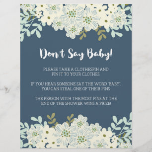 Zeg geen Baby! Baby shower game Flyer