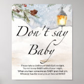 Zeg geen baby Evergreen baby shower Poster (Voorkant)