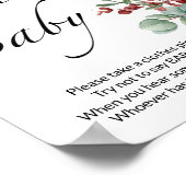 Zeg geen baby Evergreen baby shower Poster (Hoek)