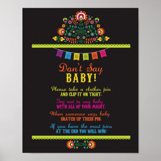 Zeg geen Baby Fiesta Shower Games Poster (Voorkant)