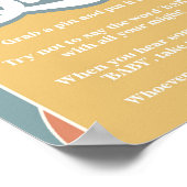 Zeg geen Baby Groovy Retro Sunshine Shower Sign Poster (Hoek)