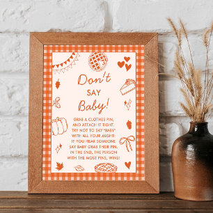 Zeg geen baby! Leuk bordspel voor een babyshower Poster
