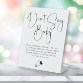 Zeg geen Baby Modern Script-Baby shower Reclamebord Met Voetstuk