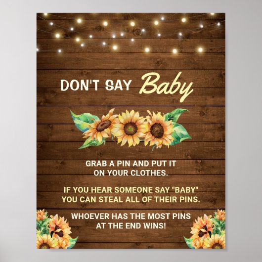 Zeg geen Baby Pin Game Herfst Robuuste Neutrale Sh Poster (Voorkant)