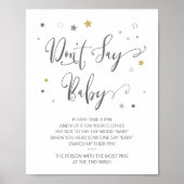 Zeg geen baby poster | Genderneutraal Baby shower (Voorkant)
