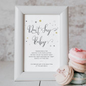 Zeg geen baby poster | Genderneutraal Baby shower
