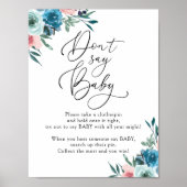 Zeg geen Baby roze en blauwe spelcode Poster (Voorkant)