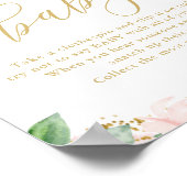 Zeg geen Baby roze en gouden vlakke Baby showers s Poster (Hoek)