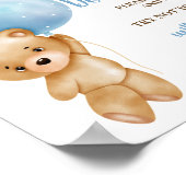 Zeg geen Baby shower Blue Beer Boy Poster (Hoek)