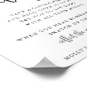 Zeg geen Baby shower Game Minimalist Calligraphy Poster (Hoek)