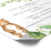 Zeg geen Baby shower Game Woodland Greenery Sign Poster (Hoek)
