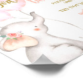 Zeg geen Baby shower Meisje roze Elephant-teken Poster (Hoek)