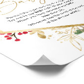 Zeg geen baby shower met kerstwinter poster (Hoek)