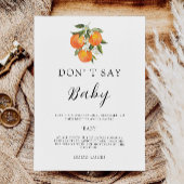 Zeg geen Baby shower spel, Waterverf Sinaasappels Kaart