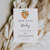 Zeg geen Baby shower spel, Waterverf Sinaasappels Kaart