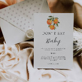 Zeg geen Baby shower spel, Waterverf Sinaasappels Kaart