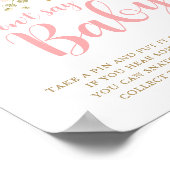 Zeg geen Baby-spellenteken, Blush Pink Baby shower Poster (Hoek)