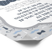 Zeg geen Baby teken, Stropdas, blauw en grijs Poster (Hoek)