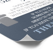 Zeg geen Baby teken, Stropdas, blauw en grijs Poster (Hoek)