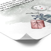 Zeg geen baby winter baby shower poster. poster (Hoek)