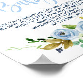 Zeg geen Babyblauw bloembord Poster (Hoek)