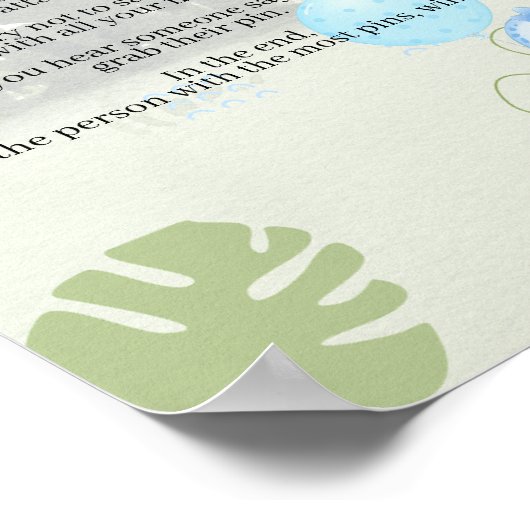 Zeg geen Babyblauwe Dinosaur ballon Poster (Hoek)