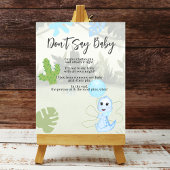 Zeg geen Babyblauwe Dinosaur ballon Poster