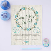 Zeg geen Bride! Vrijgezellenfeest game Flyer (Enkel)