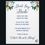 Zeg geen Bride Vrijgezellenfeest Game Flyer<br><div class="desc">Romantische beschilderde floralen vrijgezellenfeest spel "Zeg geen 'Bride'-spel" De prachtige beschilderde floralen zijn bij Creëer the Cut. Zoek ze op Creative Market https://crmrkt.com/7WdAX,  Etsy https://www.etsy.com/shop/CreateTheCut en www.createthecut.com</div>
